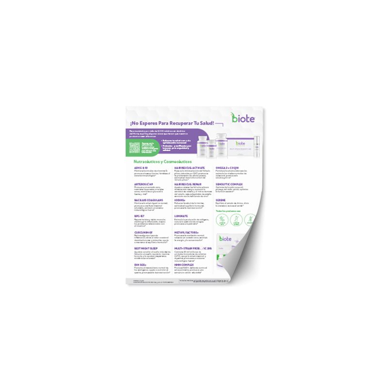 Nutraceutical & Cosmeceutical Sheet - Spanish (8.5"X11")