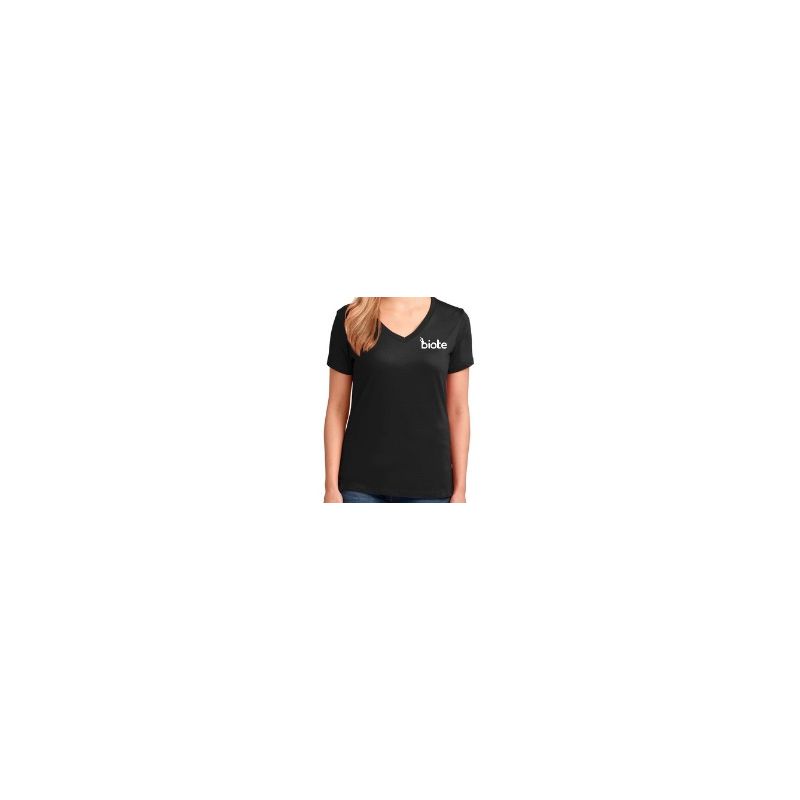 Biote (Ladies) V-Neck T-Shirt Black